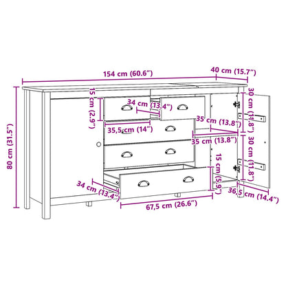 Credenza con cassetto HILL Marrone miele 154 x 40 x 80 cm