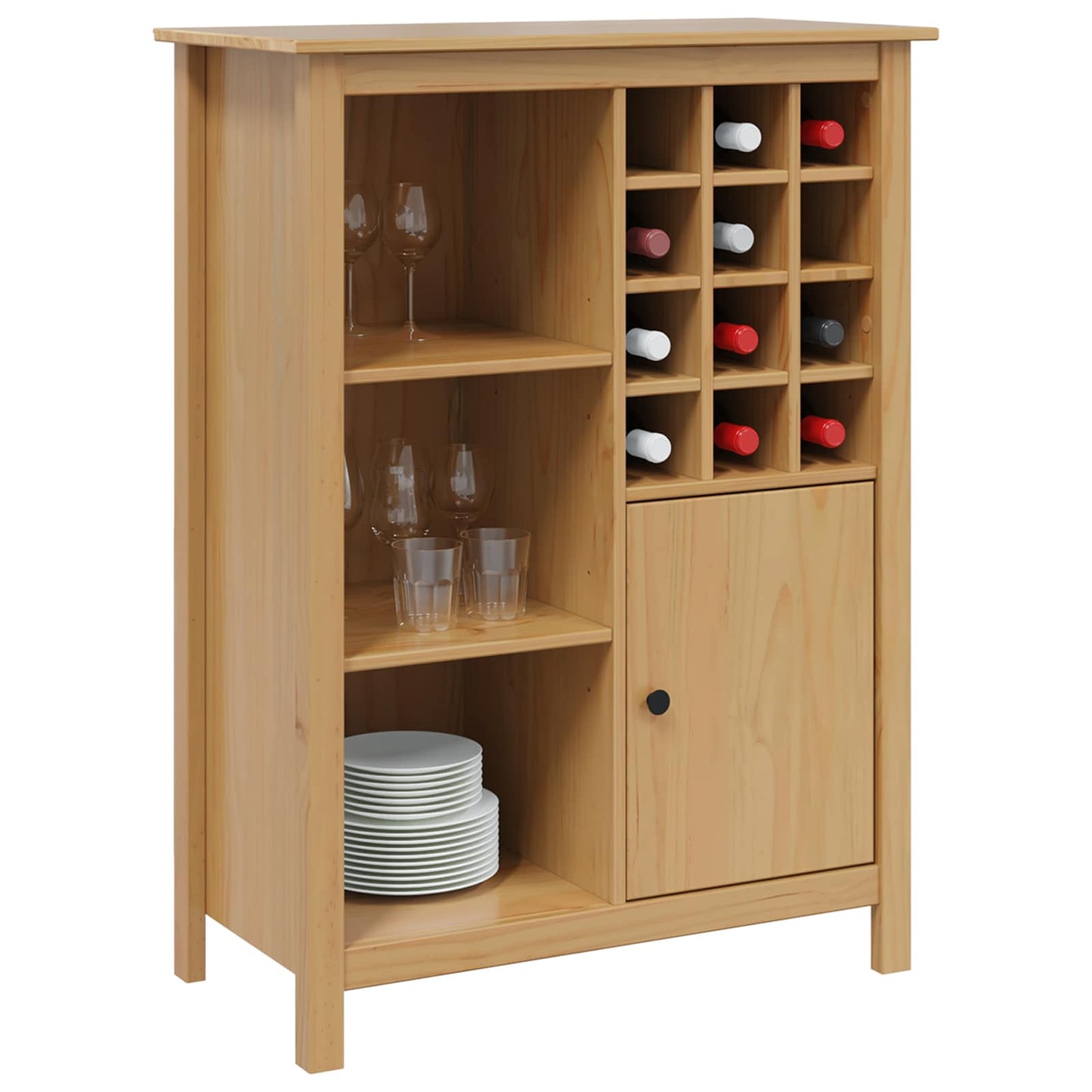 Mobile per vino HILL Marrone miele 79.5 x 40 x 107.5 cm | homemem39