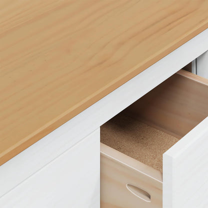 Tavolino da salotto con cassetto HILL Bianco e marrone miele | homemem39