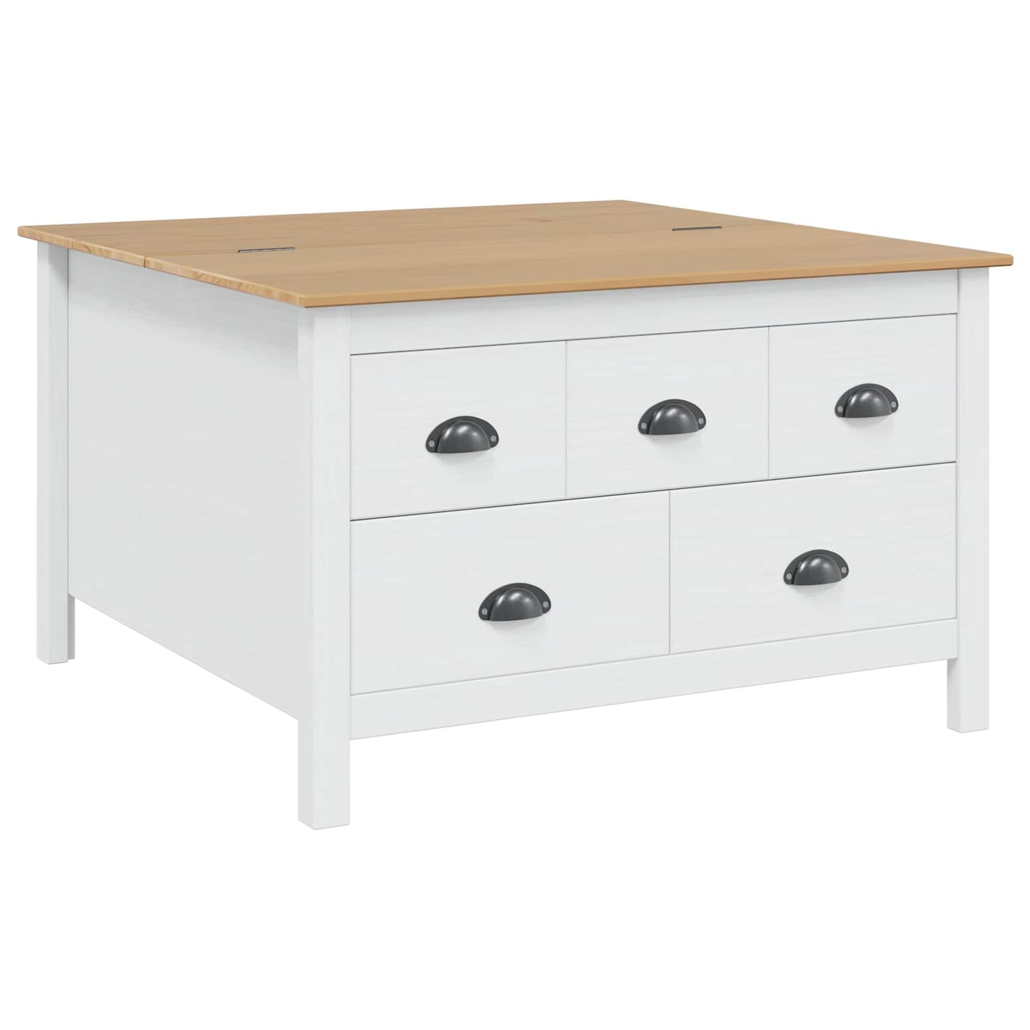 Tavolino da salotto con cassetto HILL Bianco e marrone miele | homemem39