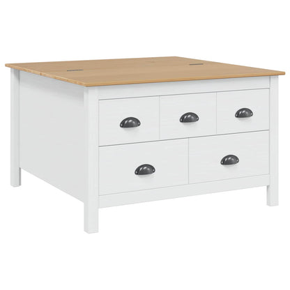Tavolino da salotto con cassetto HILL Bianco e marrone miele | homemem39