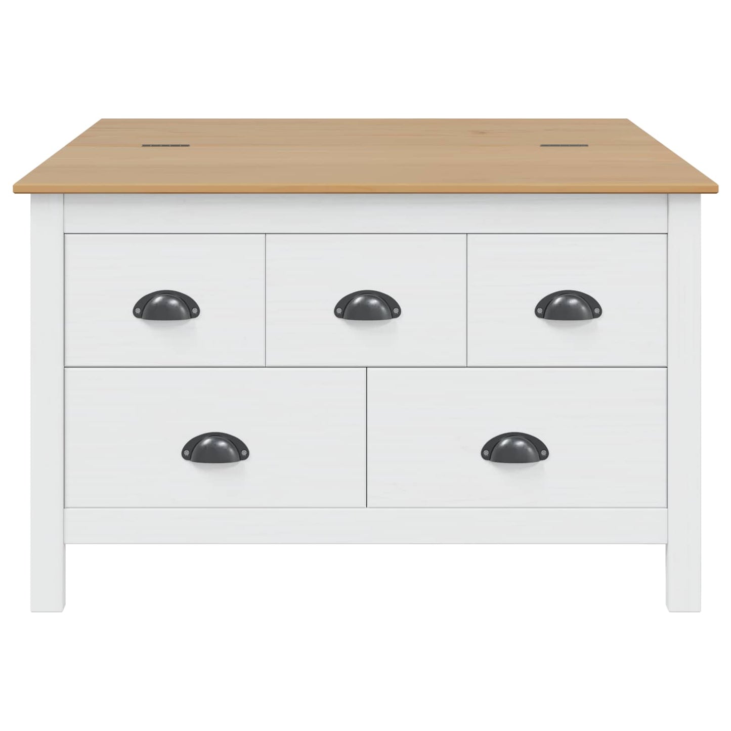 Tavolino da salotto con cassetto HILL Bianco e marrone miele | homemem39