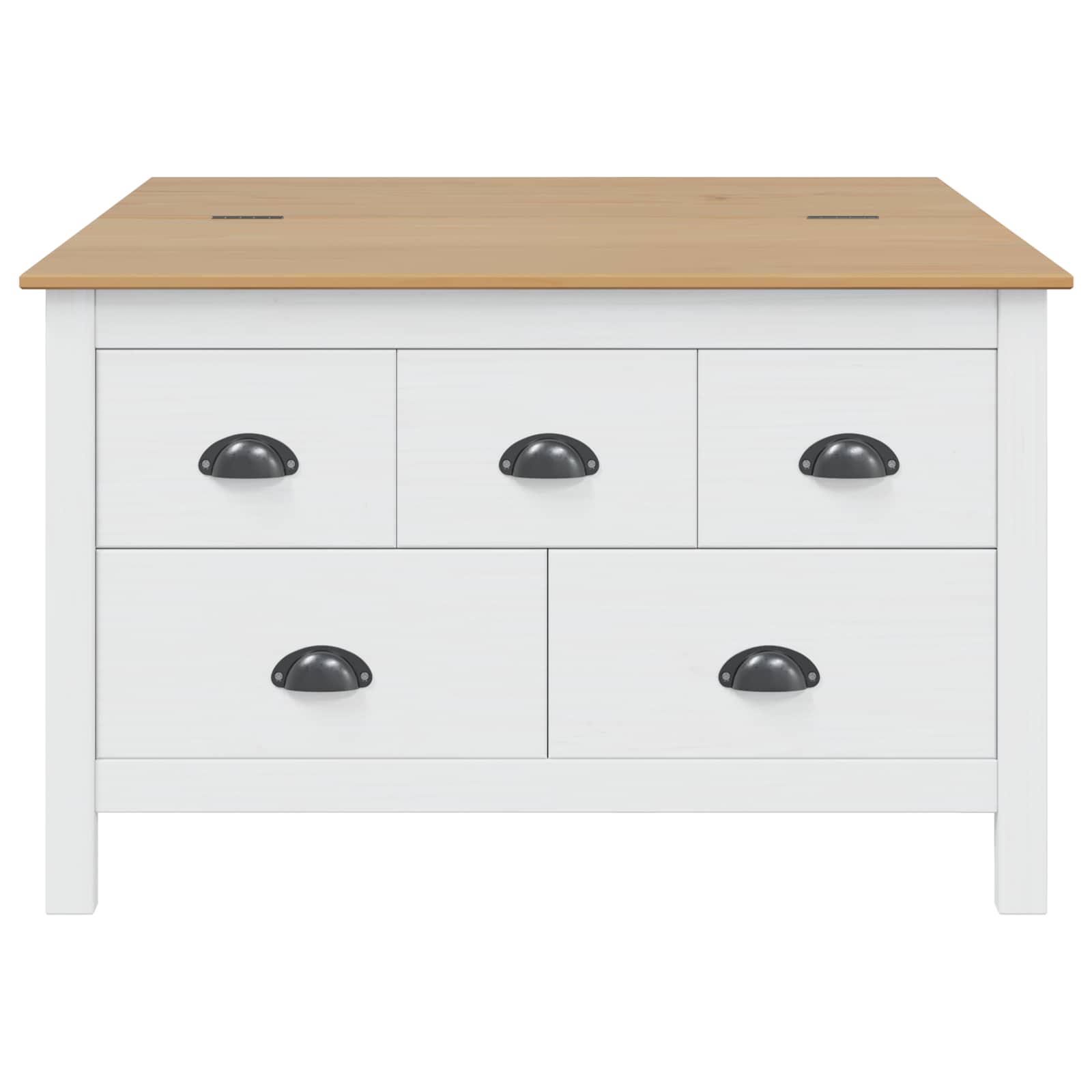 Tavolino da salotto con cassetto HILL Bianco e marrone miele | homemem39