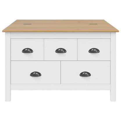 Tavolino da salotto con cassetto HILL Bianco e marrone miele | homemem39