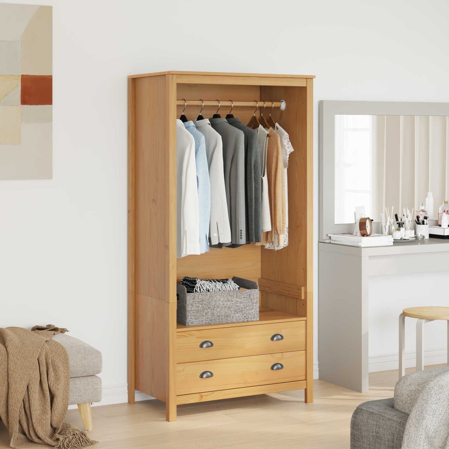 Guardaroba con cassetto HILL Marrone miele 84 x 50 x 170 cm | homemem39
