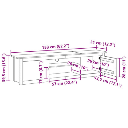 Supporto per TV HILL Marrone miele 158 x 40 x 39,5 cm | homemem39