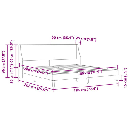 Struttura del letto Grigio scuro 180 x 200 cm Velluto | homemem39