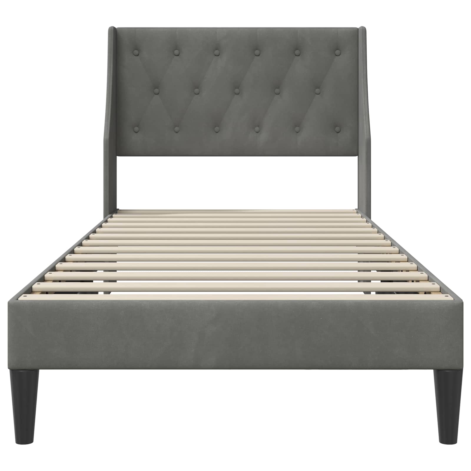 Struttura del letto Grigio scuro 90 x 190 cm Velluto | homemem39