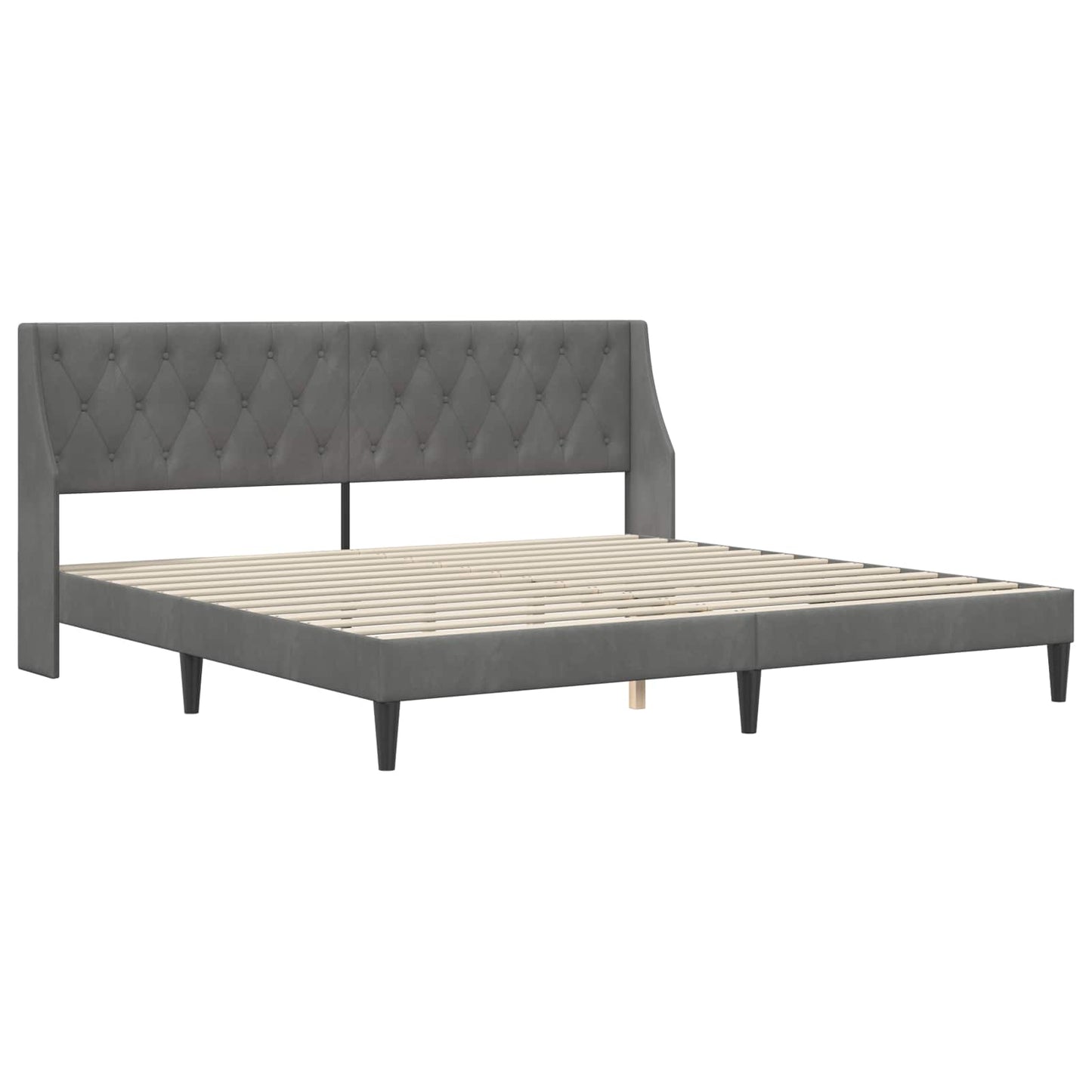 Struttura del letto Grigio scuro 180 x 200 cm Velluto | homemem39