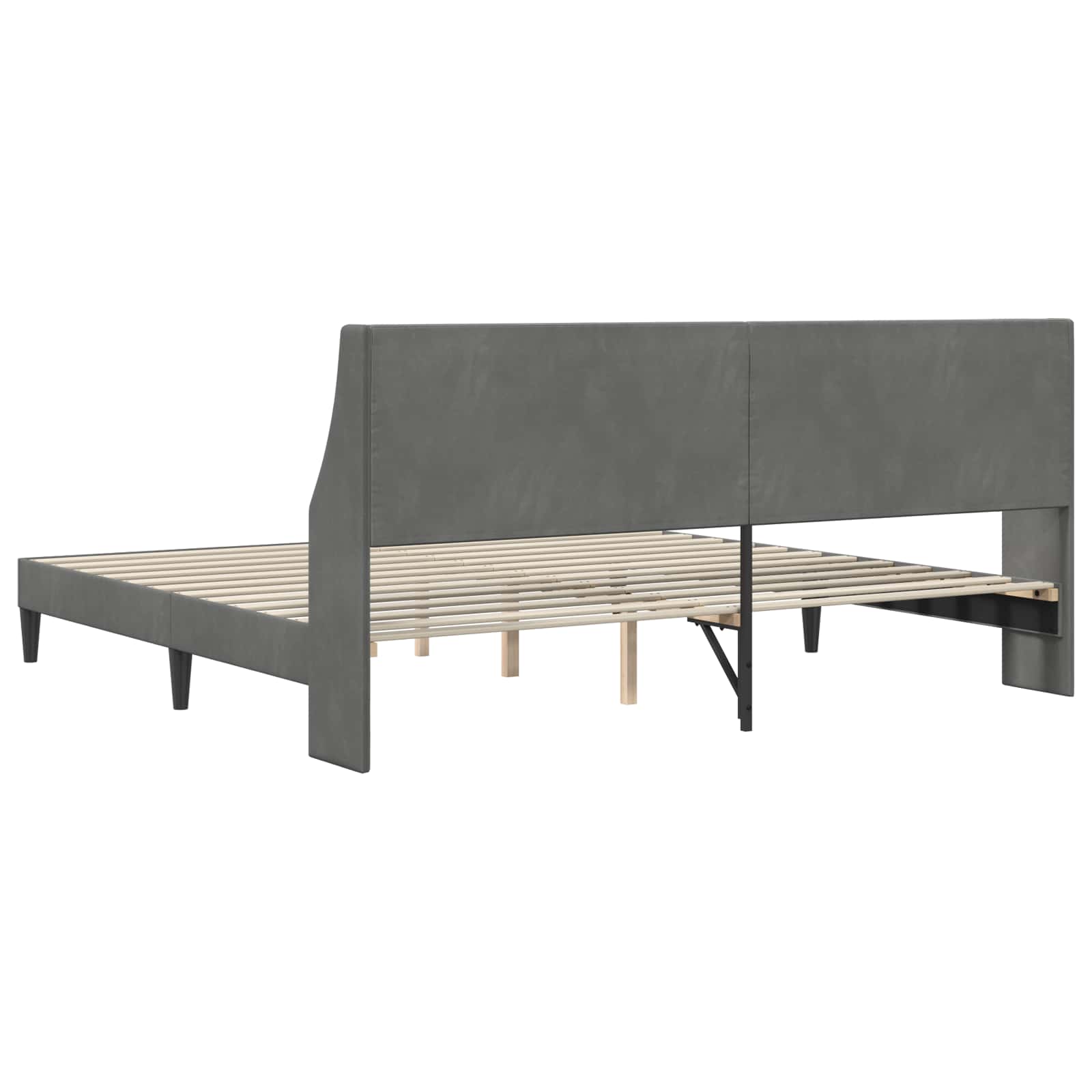Struttura del letto Grigio scuro 180 x 200 cm Velluto | homemem39
