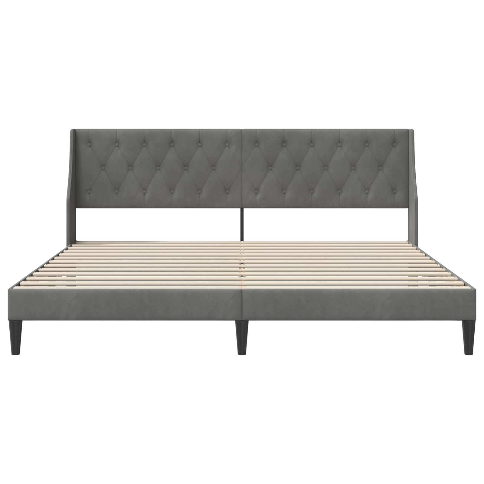 Struttura del letto Grigio scuro 180 x 200 cm Velluto | homemem39