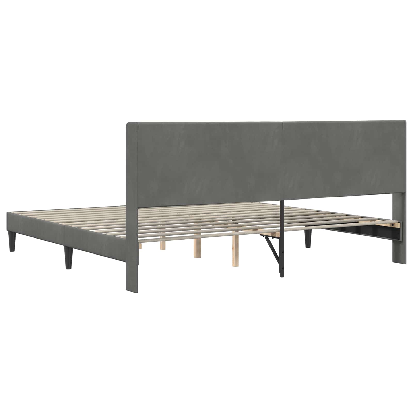 Struttura del letto Grigio Scuro 180 x 200 cm Velluto | homemem39
