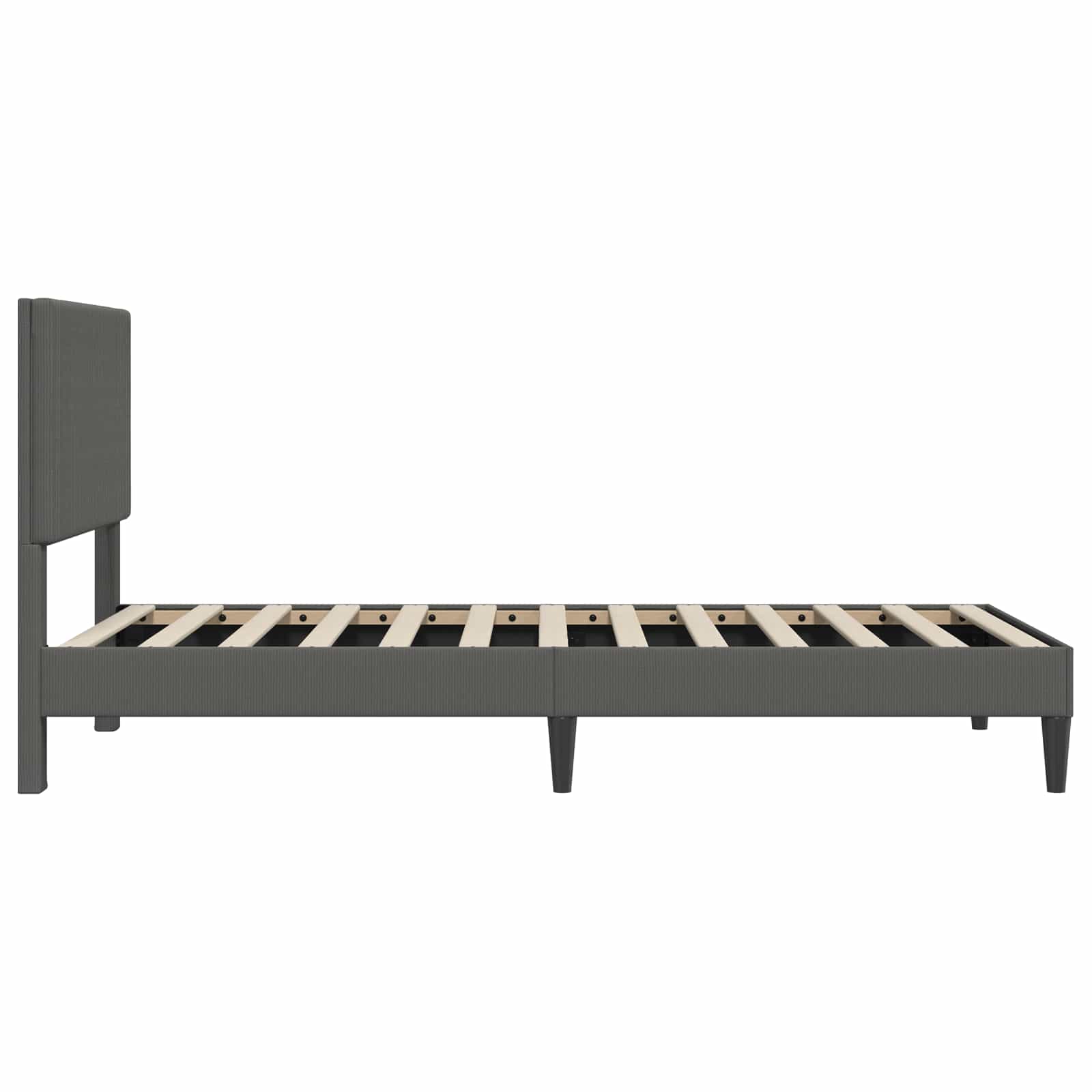 Struttura del letto Grigio Scuro 90 x 190 cm Tessuto in Cords | homemem39