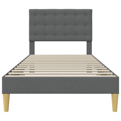 Struttura del letto Grigio Scuro 90 x 190 cm Tessuto | homemem39