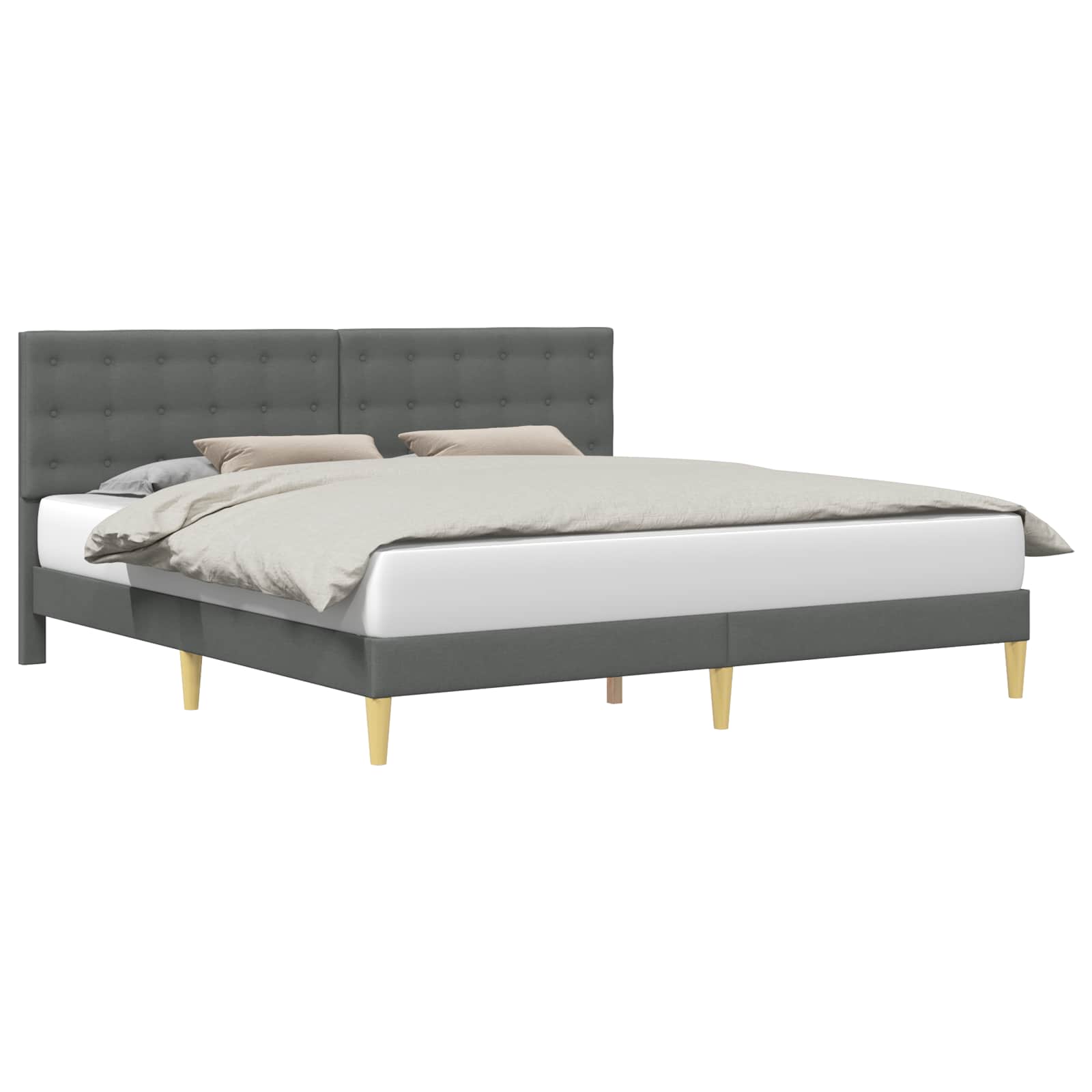 Struttura del letto Grigio Scuro 180 x 200 cm Tessuto | homemem39