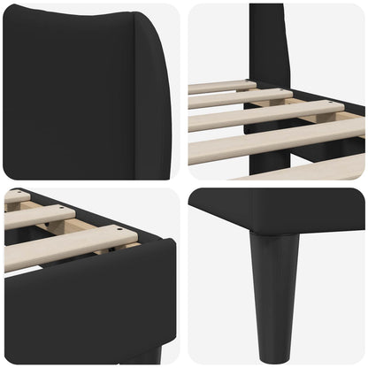 Struttura del letto con testiera Nero 90 x 190 cm Similpelle | homemem39