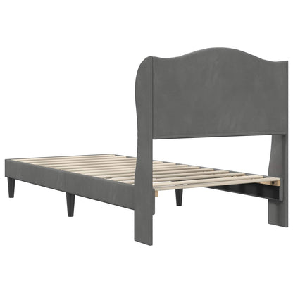 Struttura del letto Grigio Scuro 90 x 190 cm Velluto | homemem39