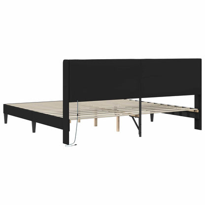 Struttura del letto con testiera Nero 180 x 200 cm Similpelle | homemem39