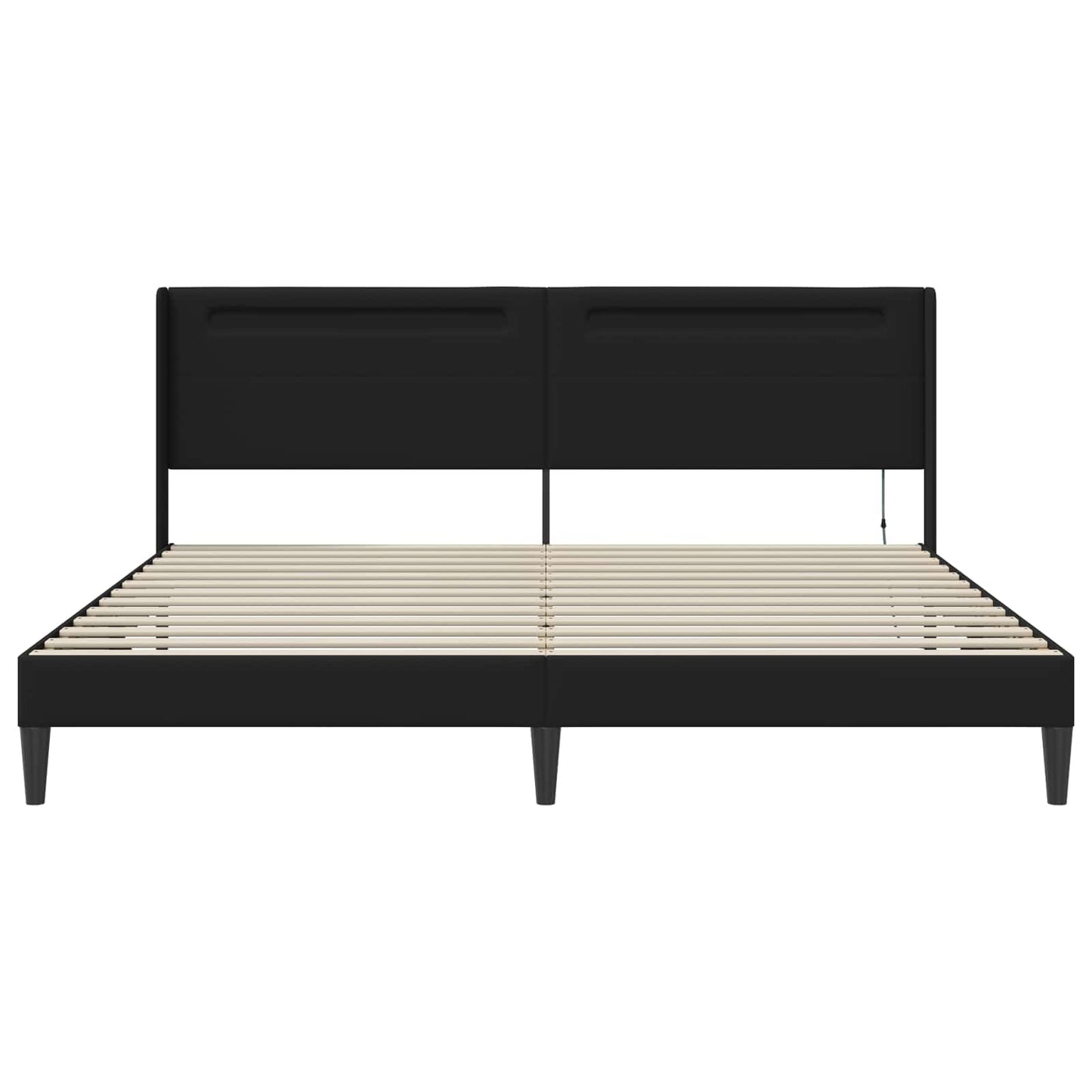 Struttura del letto con testiera Nero 180 x 200 cm Similpelle | homemem39