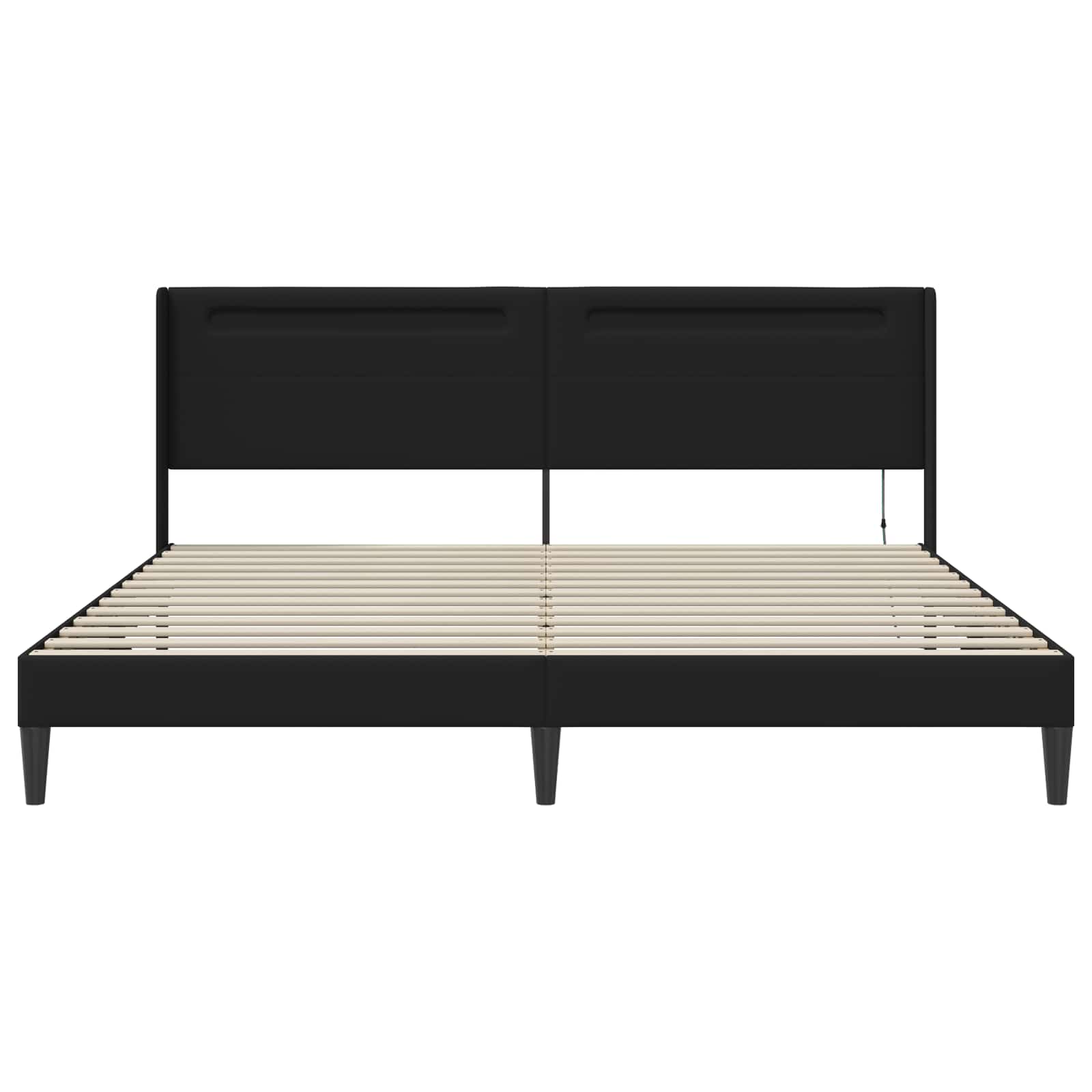 Struttura del letto con testiera Nero 180 x 200 cm Similpelle | homemem39