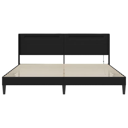 Struttura del letto con testiera Nero 180 x 200 cm Similpelle | homemem39