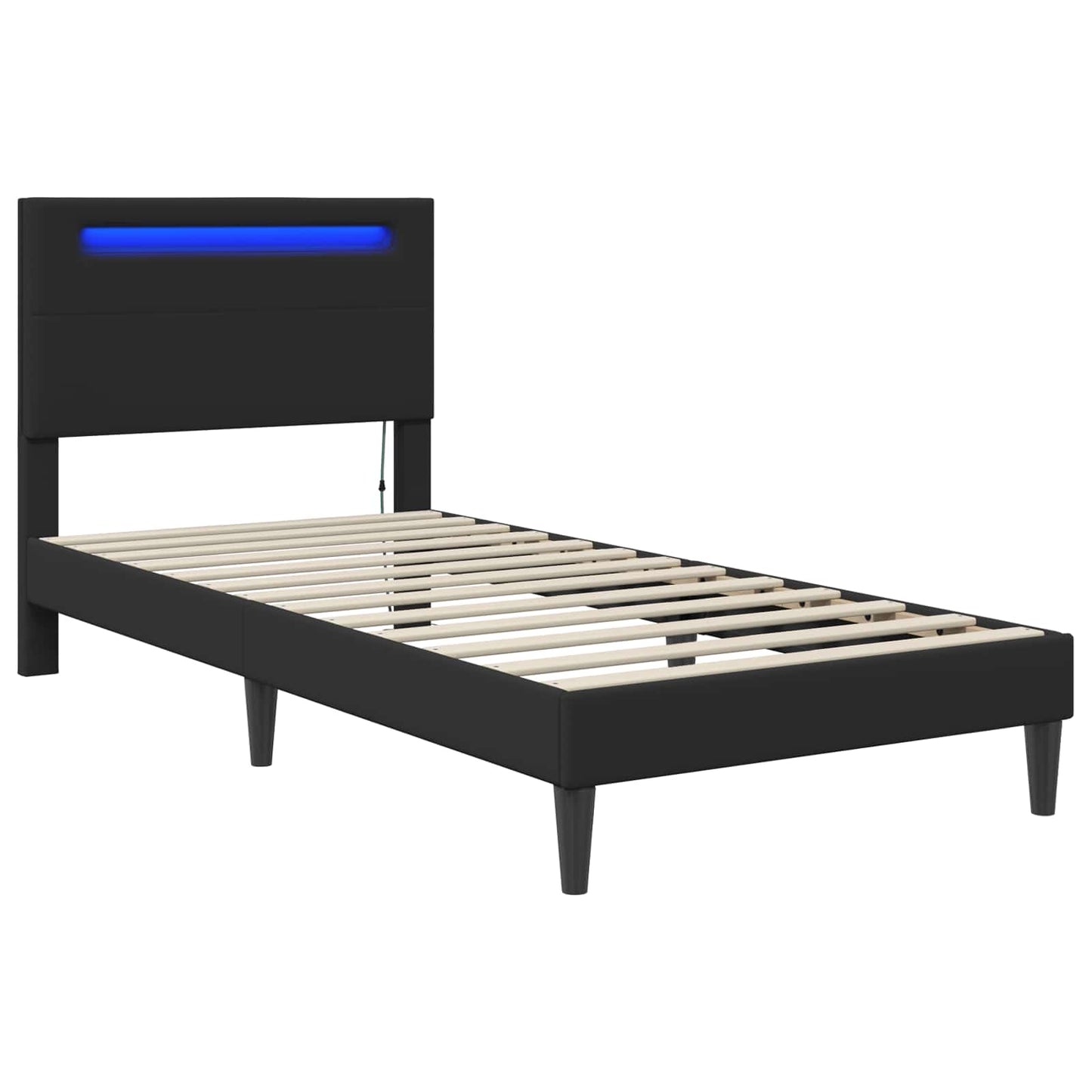 Struttura del letto Nero 90 x 190 cm Similpelle | homemem39
