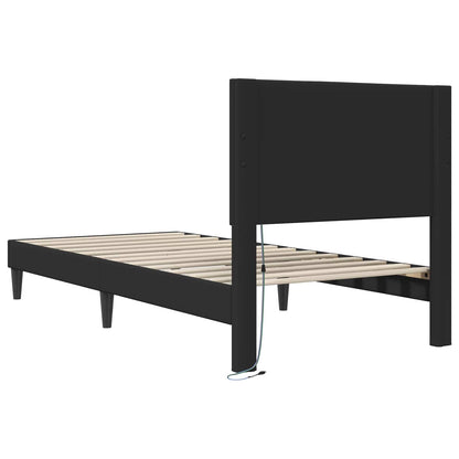 Struttura del letto Nero 90 x 190 cm Similpelle | homemem39