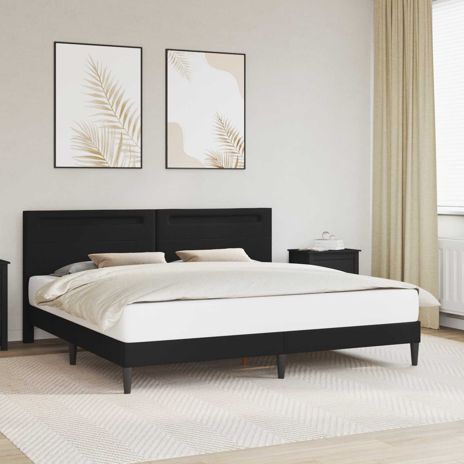 Struttura del letto Nero 180 x 200 cm Similpelle | homemem39