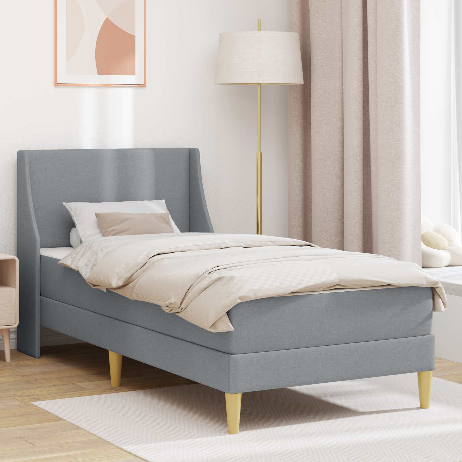 Struttura letto con materasso Grigio chiaro 80x 200 cm | homemem39