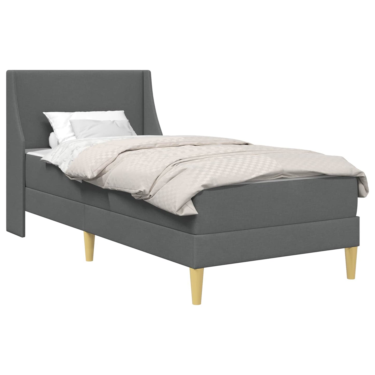 Struttura letto con materasso Grigio 90 x 190 cm Poliestere | homemem39