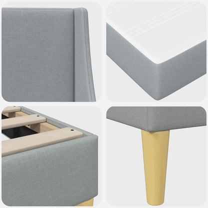 Struttura letto con materasso Grigio chiaro 90 x 200 cm Tessuto