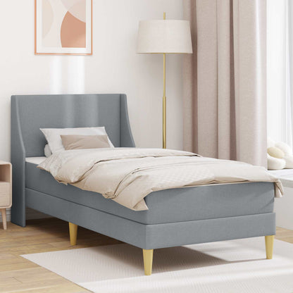 Struttura letto con materasso Grigio chiaro 90 x 200 cm Tessuto