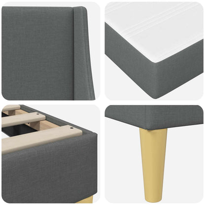 Struttura letto con materasso Grigio scuro 90 x 200 cm Tessuto