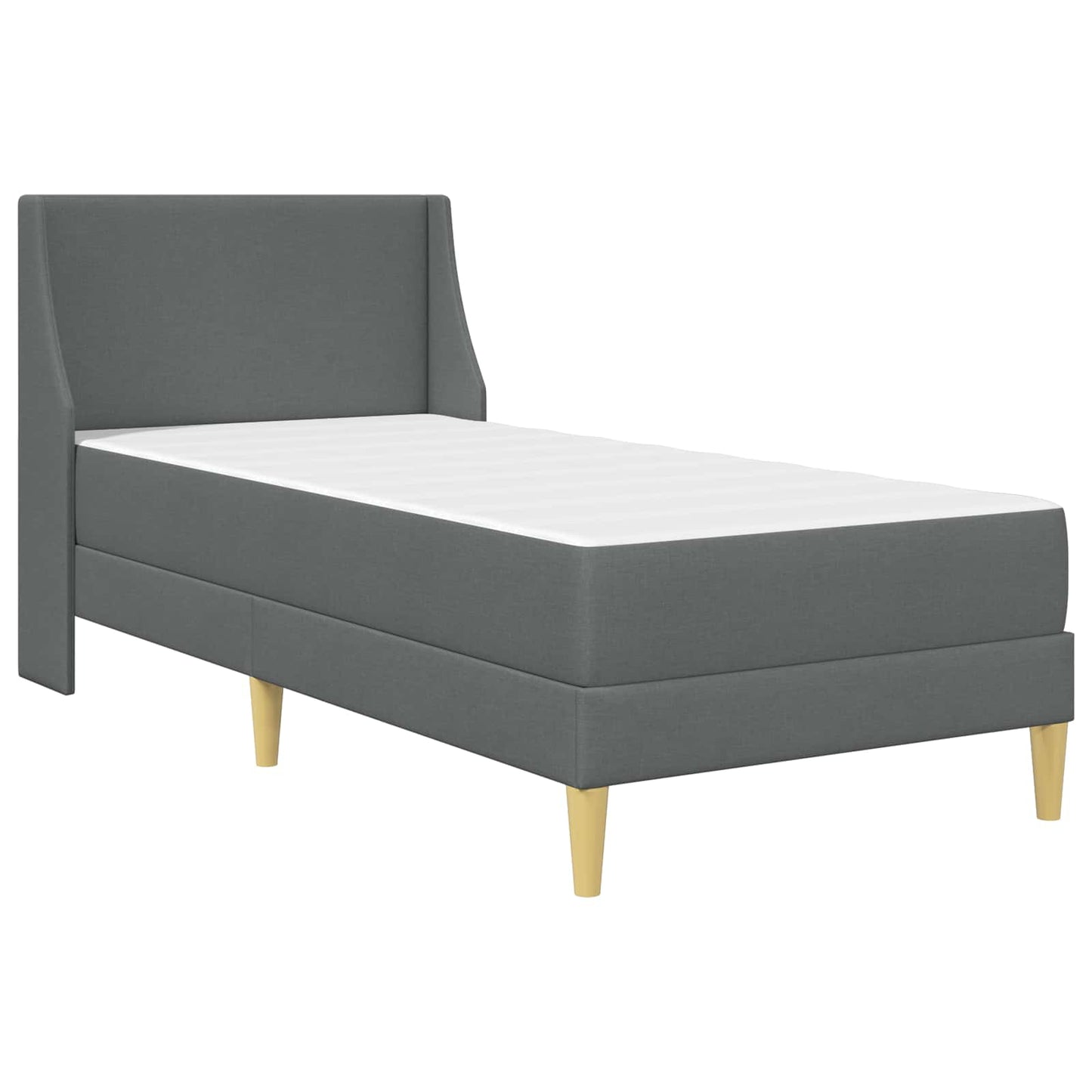 Struttura letto con materasso Grigio scuro 100 x 200 cm Tessuto