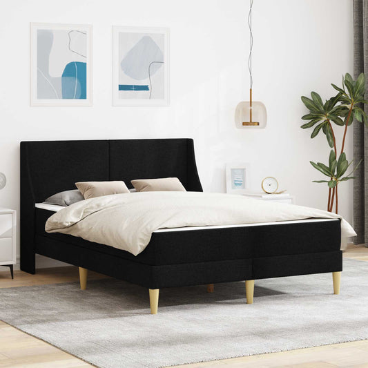 Struttura letto con materasso Nero 160 x 200 cm Poliestere | homemem39