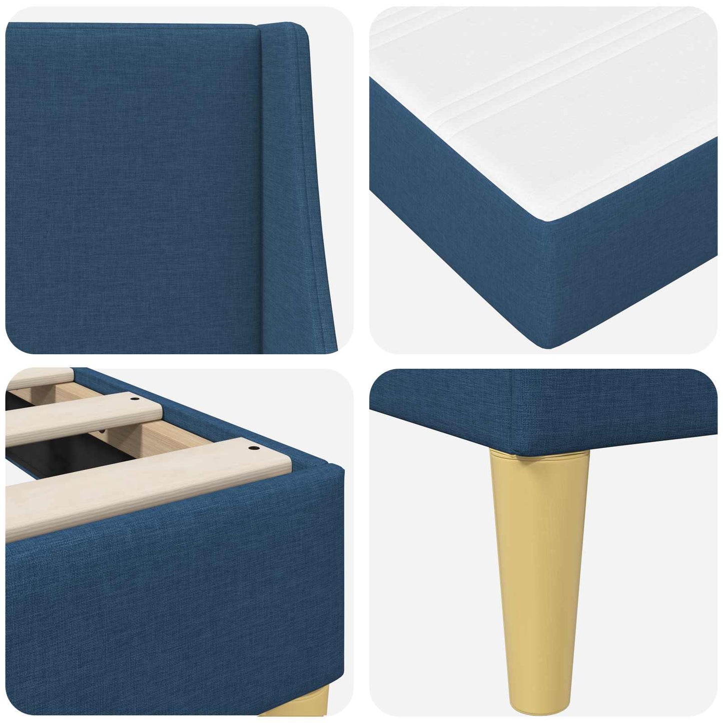 Struttura letto con materasso Blu 180 x 200 cm Poliestere | homemem39