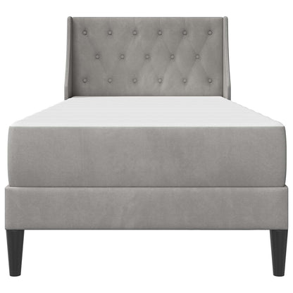 Struttura letto con materasso Grigio chiaro 80 x 200 cm Velluto | homemem39