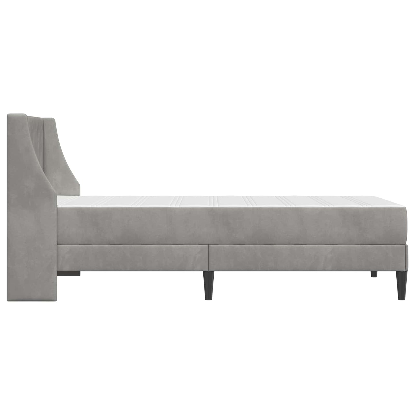 Struttura letto con materasso Grigio chiaro 80 x 200 cm Velluto | homemem39