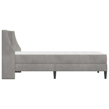 Struttura letto con materasso Grigio chiaro 80 x 200 cm Velluto | homemem39
