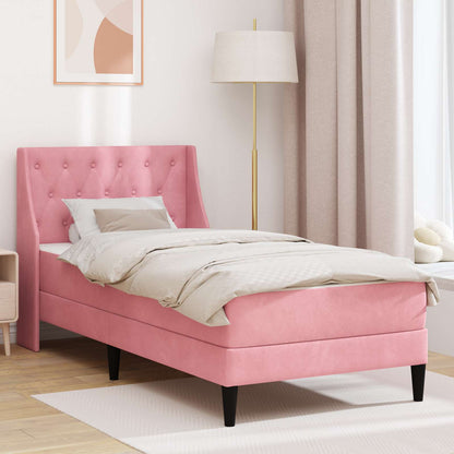 Struttura letto con materasso Rosa 80 x 200 cm Velluto | homemem39