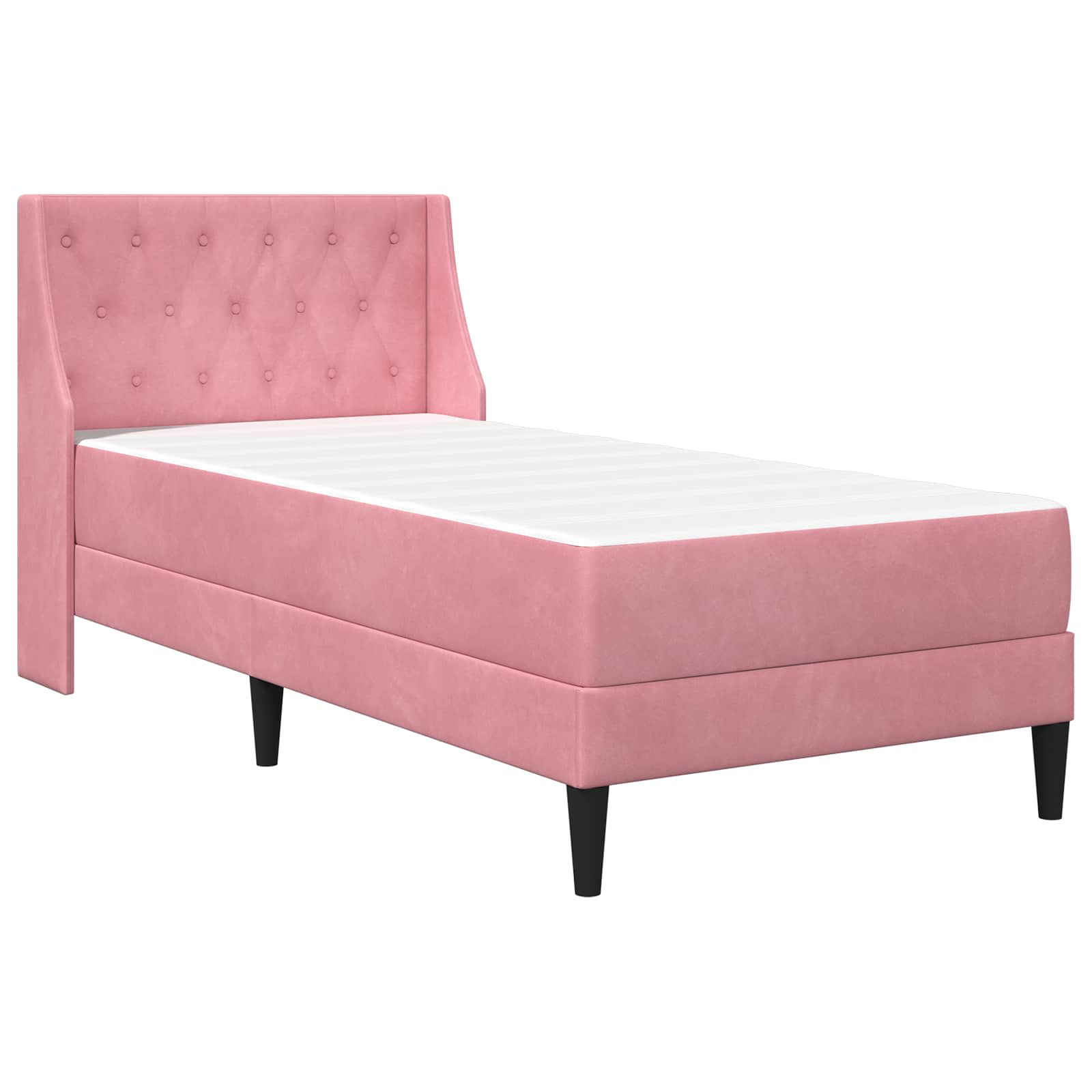 Struttura letto con materasso Rosa 80 x 200 cm Velluto | homemem39