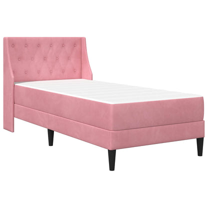 Struttura letto con materasso Rosa 80 x 200 cm Velluto | homemem39