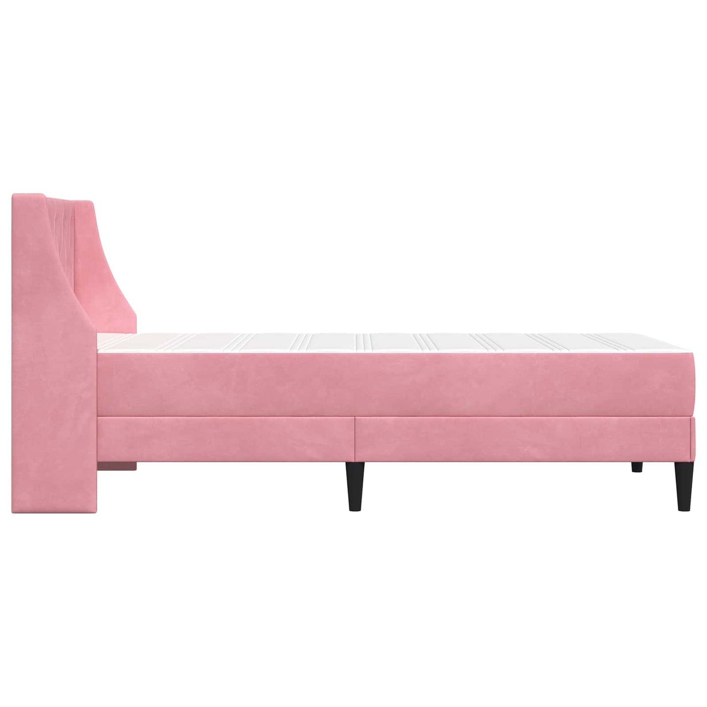 Struttura letto con materasso Rosa 80 x 200 cm Velluto | homemem39