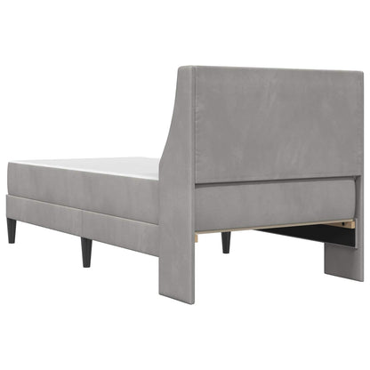 Struttura letto con materasso Grigio chiaro 90 x 190 cm Velluto | homemem39