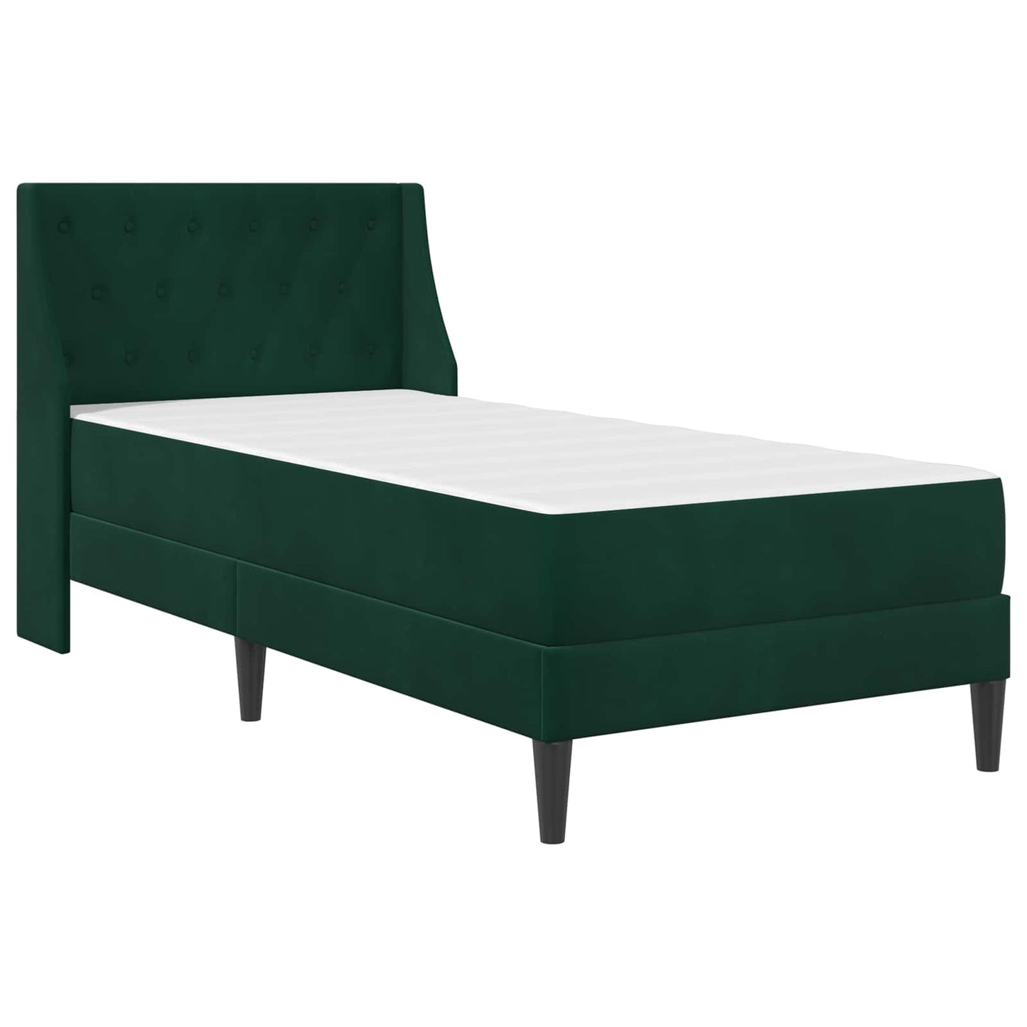 Struttura letto con materasso Verde Scuro 90 x 190 cm Velluto