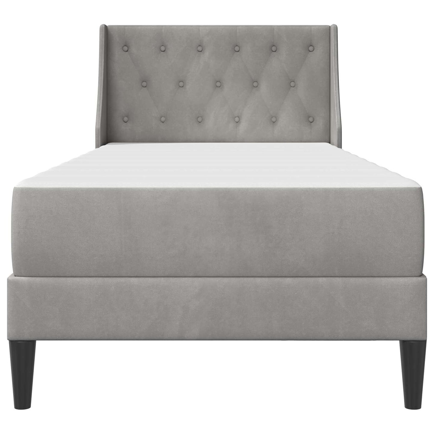 Struttura letto con materasso Grigio chiaro 90 x 200 cm Velluto | homemem39