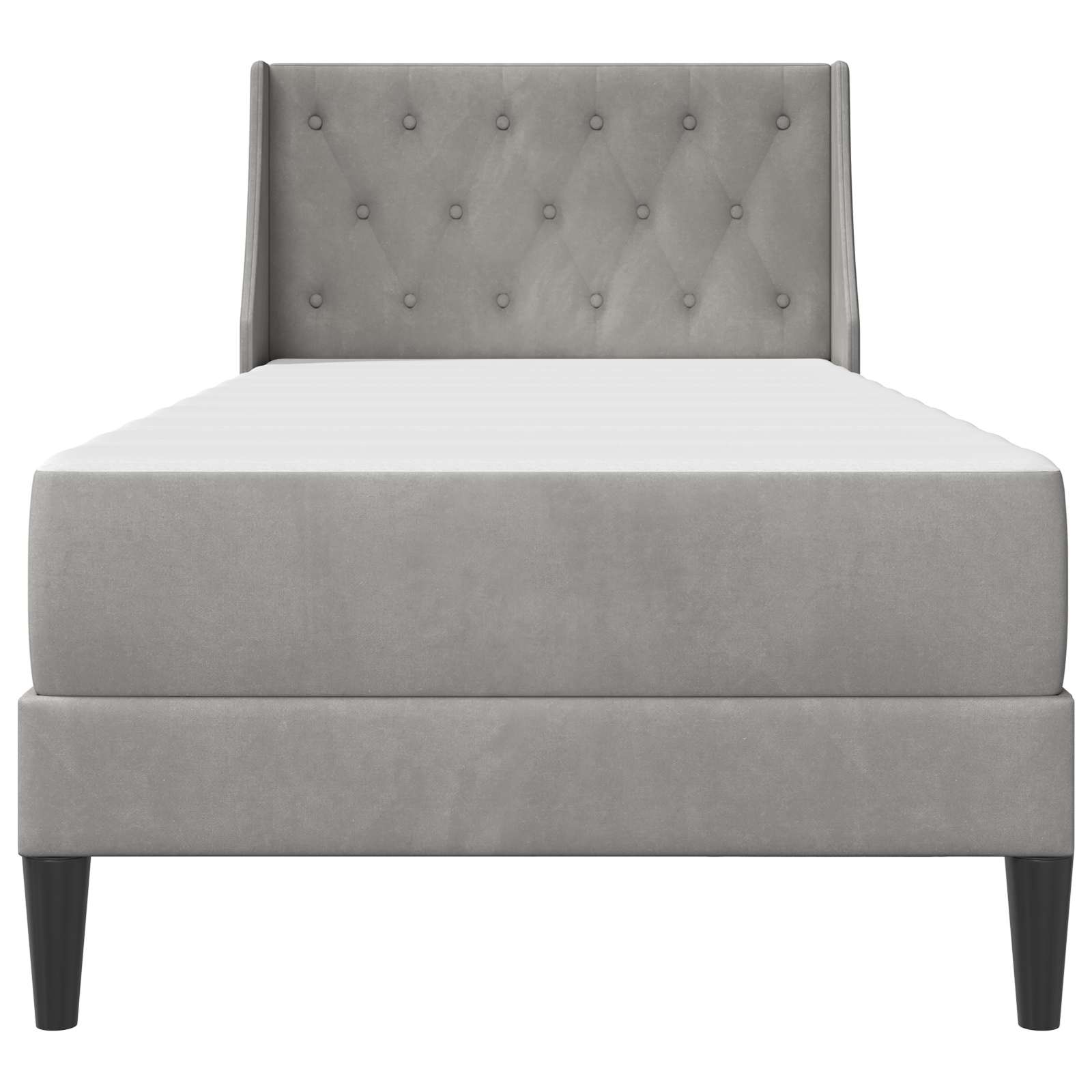 Struttura letto con materasso Grigio chiaro 90 x 200 cm Velluto | homemem39