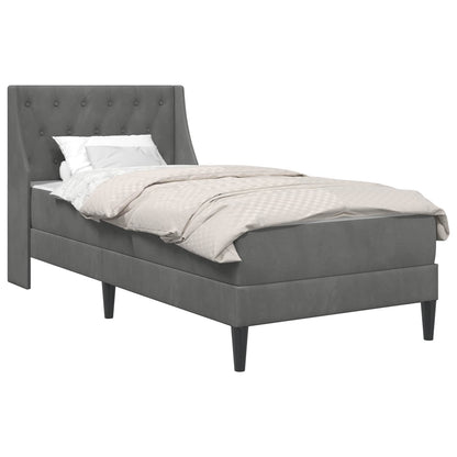 Struttura letto con materasso Grigio scuro 90 x 200 cm Velluto | homemem39