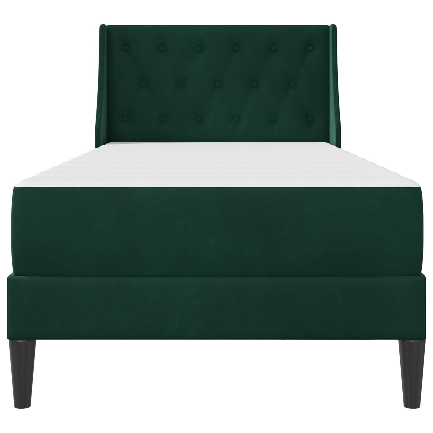Struttura letto con materasso Verde Scuro 90 x 200 cm Velluto