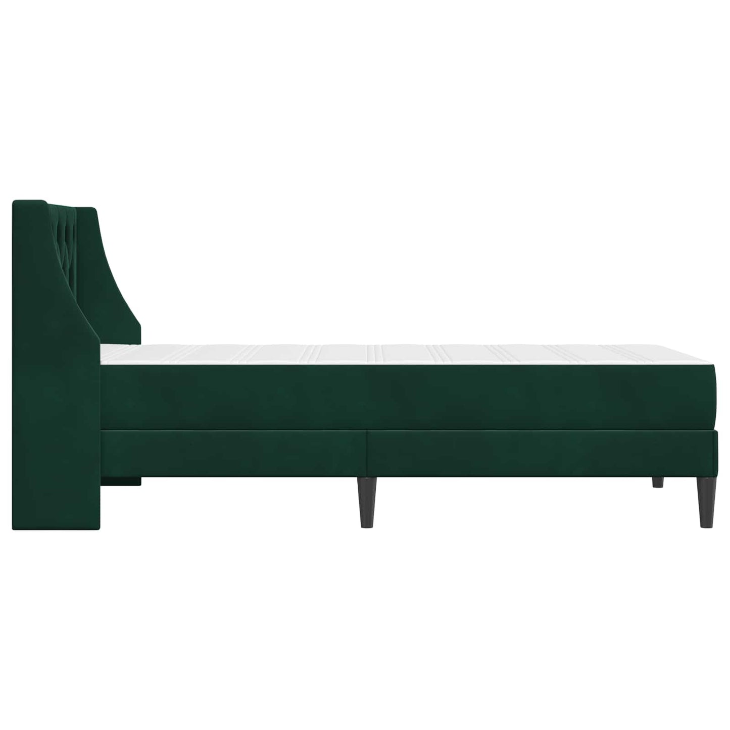 Struttura letto con materasso Verde Scuro 90 x 200 cm Velluto